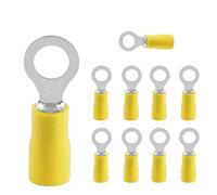 10 piezas de Terminales Redondos M4,Terminales Eléctricos,conectores de cable,Juego de terminales de cable,parcialmente aislados PVC conectores hembra 4-6 mm²