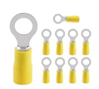 10 piezas de Terminales Redondos M5,Terminales Eléctricos,conectores de cable,Juego de terminales de cable,parcialmente aislados PVC conectores hembra 4-6 mm²