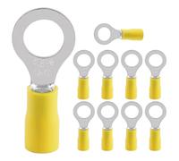 10 piezas de Terminales Redondos M8,Terminales Eléctricos,conectores de cable,Juego de terminales de cable,parcialmente aislados PVC conectores hembra 4-6 mm²