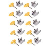 10 piezas de tope para ventanas correderas, cerradura de puerta corredera ajustable de aleación de aluminio, cerradura de seguridad para ventanas con llave, para familia, escuelas, oficinas, seguridad