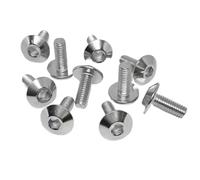 10 piezas de tornillos hexagonales de cabeza plana grande de acero inoxidable pernos M6 M6x16 mm compatibles con piezas de motocicletas automotrices para placas traseras de motocicletas ciclomotores