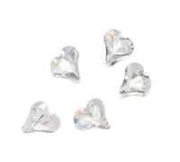 10 piezas de uñas de corazón con diamantes de imitación rectangulares de cristal, decoraciones artísticas para uñas acrílicas