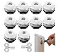 10 piezas de válvula de purga de radiador, 1/2 pulgada, válvula de calefacción manual, válvula de purga con 2 llaves de purga, válvulas de purga de radiador, deshumidificador de calefacción con