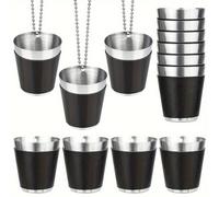 10 Piezas de Vasos de Whisky de Acero Inoxidable de 1.01 oz, Tazas Metálicas Reutilizables para Colgar en , Fiestas de , Suministros para Fiestas, Accesorios para Bebidas