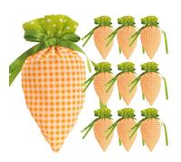 10 Piezas De Zanahoria De Pascua Presente Bolsas, Bolsas De Golosina De Zanahoria De Dibujos Animados, Linda Bolsa De Dulces De Pascua Para Niños, Bolsas Presentes De Cordón De Dibujo Reutilizable