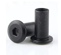 10 piezas de zinc negro tuerca plana hexagon hexagon conector remachado m3 m4 m5 m6 m8(M3x6mm)