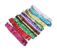 10 Piezas Diadema Deportiva Lentejuelas Elástica para Mujer | Algodón Transpirable, Ajuste Antideslizante, Brillo Multicolor, para Competencias, Festivales y Cabello Femenino