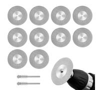 10 Piezas Diamante Cortar 40mm Discos Corte Perforados con 2 Mandril Arbor Conjunto Herramienta Giratoria Corte de Herramientas para Metal Vidrio Azulejos Cerámica Madera Porcelana Piedras de Plástico
