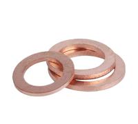 10 piezas DIN7603 M12 M13 M13.5 M14 M16 M17 M18 Grosor 1,5 mm Arandela de sellado de cobre for arandela de barco Anillo de sellado plano Accesorio(M12x16mmx1.5mm)