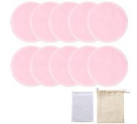 10 Piezas Discos Desmaquillantes Reutilizables, Discos Desmaquillantes Reutilizables en Fibra de Bambú, con bolsa de lavandería lavable y Bolsas de almacenamiento,para Todo Tipo de Piel