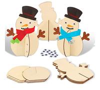 10 piezas DIY Muñeco de nieve Navidad de madera mesa decoración,Muñeco de nieve de Navidad 3D de madera,Navidad muñeco de nieve ornamento de la casa Chimenea,Ocio creativo de Navidad para niños