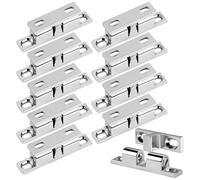 10 Piezas Doble Bola Pestillos de Armario con 40 Tornillos, 43 mm Pestillos para Muebles Doble Rodillo Gabinete Pestillo Puerta para Puerta de Armario Muebles Baño Cerradura de Capturas(Plata)
