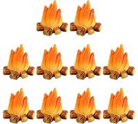 10 piezas en miniatura de fogata para casa de muñecas, modelo de fuego, modelo de fuego, artesanía, juguete de simulación de hoguera de resina, decoración en miniatura