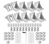 10 piezas Escuadras metalicas 40*40mm,Escuadras Ángulo L,Escuadra metalica de 90 grado,Escuadra metalicapara la fijación de estantes o reparar,para impresora 3D, enrutador CNC, proyectos-Plata