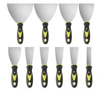 10 Piezas Espátulas Masilla, Espátulas de Acero Inoxidable, Espátula Rasguños de Rascador, Cuchillo de llenado Herramienta Multiusos para Masilla, Papel Tapiz, 1,5/3/4/6 Pulgadas