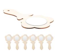 10 Piezas Espejos de Mano de Madera sin Terminar | Vidrio y Madera, Fácil de Decorar, Agarre Ergonómico, para Mesas y Maquillaje
