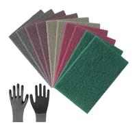 10 Piezas Esponja Abrasiva de Liajdo Papel,Esponjas Abrasiva de Liajdo | 150 x 230 mm+1 par de guantes,Almohadillas de Fieltro Abrasivas Grano 600/800/1000/1500/3000 Reutilizable