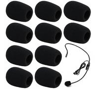 10 Piezas Esponja Microfono,Espuma Microfono,Mini Cubiertas de Micrófono de Espuma,para Micrófonos Pequeños,Auriculares Lavalier,Mini Tamaño,8×22×30mm (Negro)