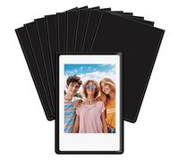 10 Piezas Foto Iman Nevera para Polaroid Instax Mini Papel Fotografico, 9,5 x 6,5 cm Bolsas Magnéticas para Fotos, Imanes Personalizados Nevera para Foto, Postal, Negro
