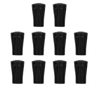 10 Piezas Funda Antideslizante para Punta de Bastón de Trekking | Protege Extremos Metálicos, Aporta Tracción Adicional, Color Negro, para Senderos Pavimentados y Guardado
