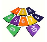10 Piezas Fundas Numeradas para Conos de Entrenamiento Deportivo, Cubiertas Duraderas para Baloncesto y Tenis, Uso en Interiores y Exteriores