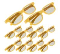 10 Piezas Gafas 3D Anaglifas y Comodidad Ligera Amarillas | Material ABS y Lentes PC, Diseñadas para Gamers y Entusiastas del Cine en Casa, Uso en Televisores y Dvd