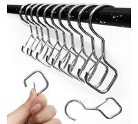 10 piezas Ganchos en forma de S, Ganchos en S con Hebilla de Seguridad, Multifuncionales S Ganchos, Ganchos S de Metal en S, Apto para cocina,salón,baño,jardín,armario,para Colgar Plantas (Plateado).