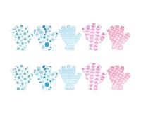 10 Piezas Guantes de Ducha Estampados de Poliéster | Manoplas de Baño, Limpieza Corporal Profunda Diaria, Uso en Casa, Fáciles de Limpiar y Cómodas Color Aleatorio