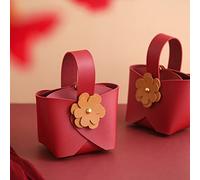10 piezas hechas a mano cajas de dulces de boda creativas flores fiesta de cuero suministros de boda bolsa de dulces con bolsa de regalo de mano (Color: C, tamaño: 9 x 6 x 16 cm)