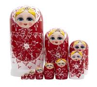 10 piezas hechas a mano ruso muñeca de anidación rusa madera matrioshka set arte folk artesanía Babshka tema coleccionable muñeca anidación juego
