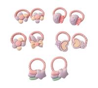 10 piezas hermosas dibujos animados elástico pelo Scrunchies Set para niñas pequeñas y niños pequeños con flores coloridas o diseños de frutas accesorios para el cabello niño