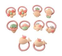 10 piezas hermosas dibujos animados elástico pelo Scrunchies Set para niñas pequeñas y niños pequeños con flores coloridas o diseños de frutas accesorios para el cabello niño