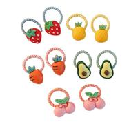 10 piezas hermosas dibujos animados elástico pelo Scrunchies Set para niñas pequeñas y niños pequeños con flores coloridas o diseños de frutas accesorios para el cabello niño