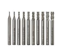 10 piezas HSS 4 flautas recta vástago extremo molino kit 1.5//2/2.5/3/3.5/4/4.5/5/5.5/6mm diámetro 6mm mango para madera acero al carbono aleación acero