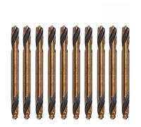 10 piezas HSS Brocas de doble punta recta vástago Twist Brocas Set Perforación Herramienta de acero inoxidable para Metal Acero al Carbono Trabajo