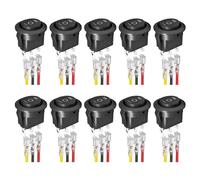 10 piezas Interruptor basculante KCD1 redondo 12 V 3 pines 3 posiciones encendido apagado encendido