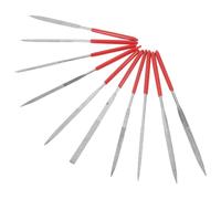 10 Piezas Juego de Limas de Aguja de Metal Rojo | Goma Antideslizante, Hierro Chapado, Varias Formas, para Metalurgia y Manualidades Diy, Profesionales y Aficionados