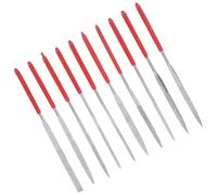10 Piezas Juego de Limas de Aguja para Metal, Rojo, Pequeño | Hierro y Goma, Agarre Antideslizante, Acabado Preciso, para Manualidades DIY y Reparaciones de Moldes