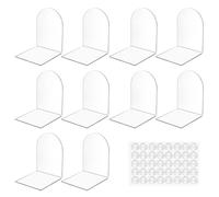 10 Piezas Juego de Sujetalibros, Sujeta Libros Estanteria 3 mm de espesor, Soporte Libro Con 40 Almohadillas de Goma Antideslizantes, Sujetalibros Estanteria para Biblioteca, Oficina, Hogar,Dormitorio