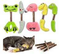 10 Piezas Juguetes para Gatos - Juguetes con Catnip y Palitos Masticables Matatabi para Gatos, Suministros para Morder, Patear y Dormir