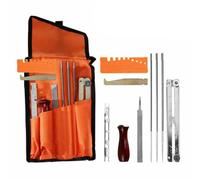 10 Piezas Kit Afilador de Motosierra Metálico Duradero Portátil | Accesorios Aplicables para Cadenas de Motosierra, Efecto de Eliminación de Virutas, Color Naranja