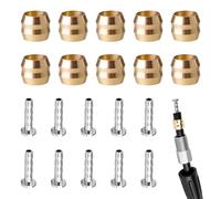10 Piezas Kit de BH90 para Frenos de Disco Hidráulicos, 10 Olivas y 10 Insertos Cobre para Tuberías Freno Bicicleta, Conectores Repuesto Compatibles con Shimano M506 M596 M615 M675 M7000 M8000 MTB