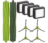 (10 Piezas) Kit de Piezas de Repuesto Compatible con iRobot Roomba Combo j7, Combo j7+, Combo j9+, Combo 10 Max Robot Aspirador, Cepillo de Rodillo de Goma Doble, 4 Filtros HEPA, 4 Cepillos Laterales