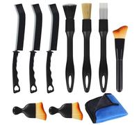10 Piezas Kit Limpieza Coche, Brocha Limpieza Coche, Detailing Brocha Cepillos, Cepillo Limpieza Coche Interior, para Rejillas de Ventilación de Automóviles y Salpicaderos