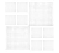 10 Piezas Láminas de Lona Plástica para Bordado, 10,6x10,6 CM | Malla Cuadrada Rejilla Clara, Posicionamiento Preciso, Resiste Deformación, para Manualidades y Educación