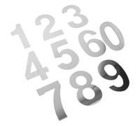 10 Piezas Letreros Numéricos de Acero Inoxidable Adhesivo Fácil | Acabado Pulido y Bordes Suaves, No se Despegan, sin Herramientas ni Perforaciones, se Adhieren Firmemente