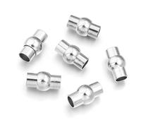 10 piezas/lote de cierres magnéticos fuertes con bola de imán, cierres de cordón de cuero, conectores para hacer joyas y pulseras DIY