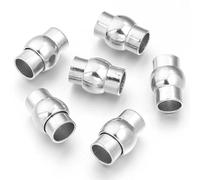 10 piezas/lote de cierres magnéticos fuertes con bola de imán, cierres de cordón de cuero, conectores para hacer joyas y pulseras DIY