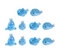 10 piezas luminosas para mini focas figuras de resina epoxi, multicolor que brilla en la oscuridad para decoración de acuario y jardín, adornos de animales marinos, 17,8 x 11,8 mm, color azul