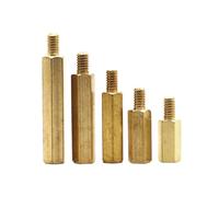 10 piezas M2.5 M3 M4 de cobre y latón for pilares, separadores de circuitos, tornillos de tuerca for placa PCB, hexagonales, redondos, de un solo cilindro, hexagonales for pilares.(25mm)
